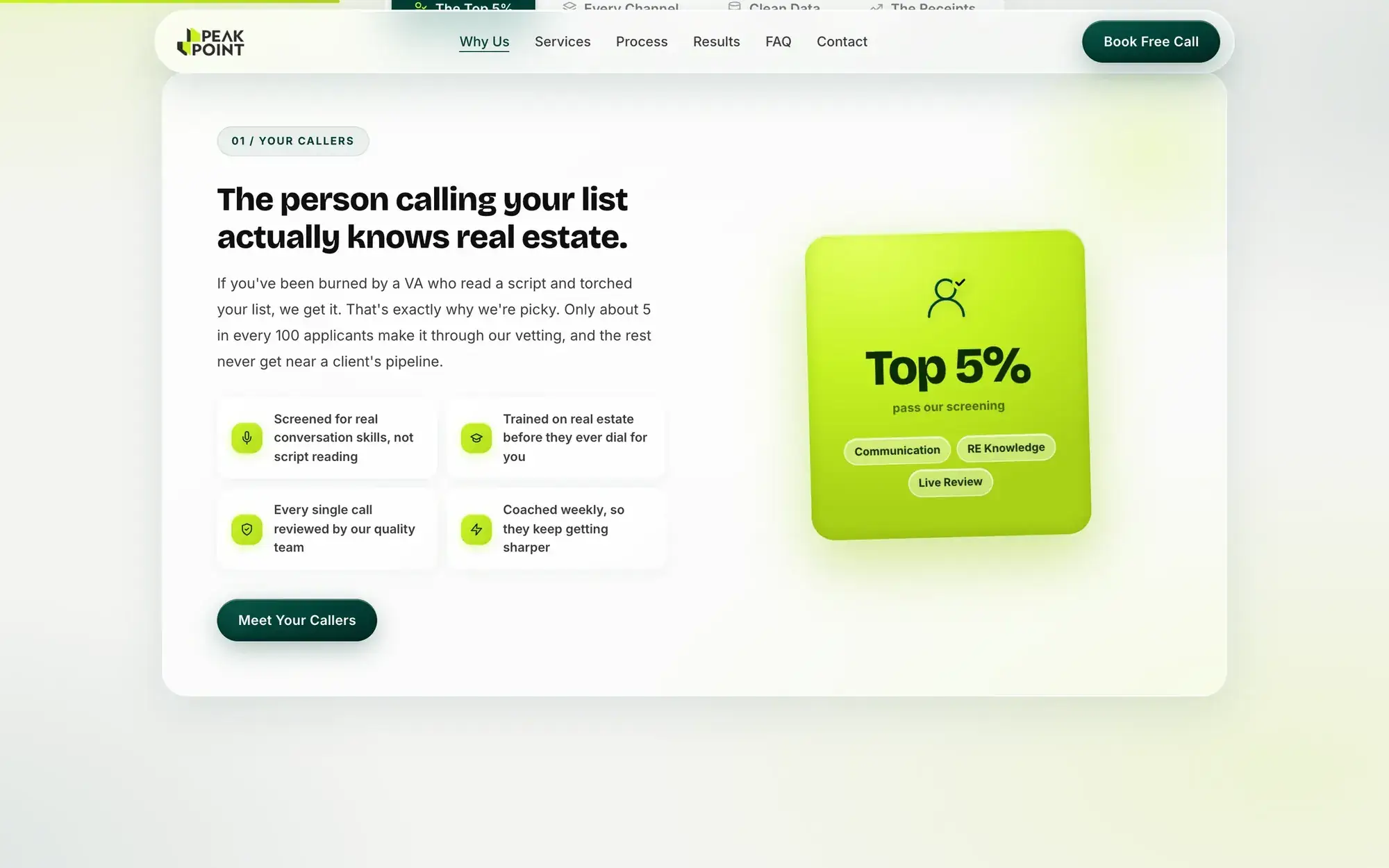 Callers: only the top 5% pass